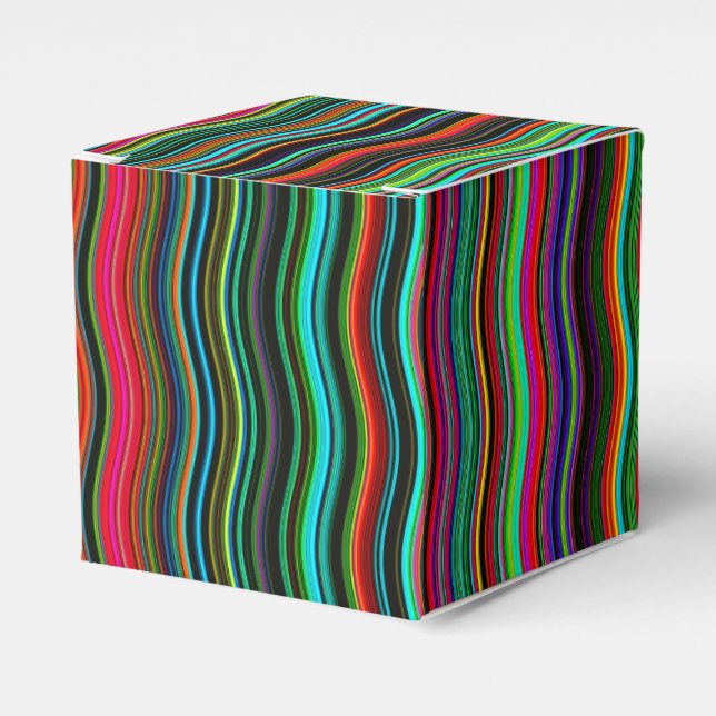 Beautiful Colourful Wavy Stripe Pattern Favour Box (Front Side)