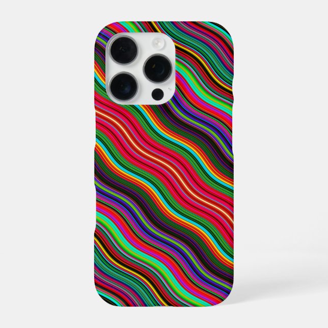 Beautiful Colourful Wavy Stripe Pattern iPhone Case (Back)