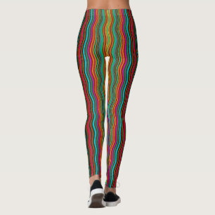 Beautiful Colourful Wavy Stripe Pattern Leggings