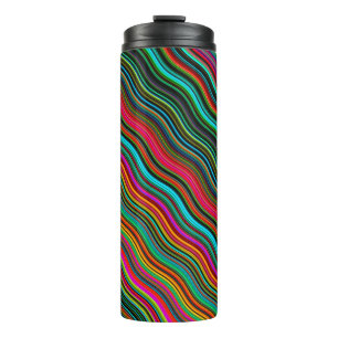 Beautiful Colourful Wavy Stripe Pattern Thermal Tumbler