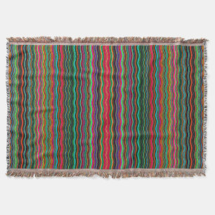 Beautiful Colourful Wavy Stripe Pattern Throw Blanket