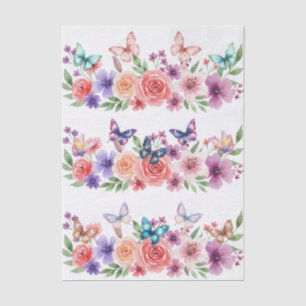 Beautiful Colourful Wildflowers & Butterflies Tissue Paper