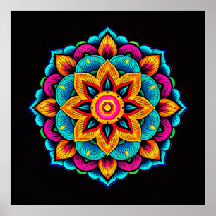 Beautiful Colouring Mandala  Poster