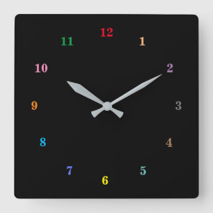 Beautiful Colours - Customisable - Add Your Colour Square Wall Clock