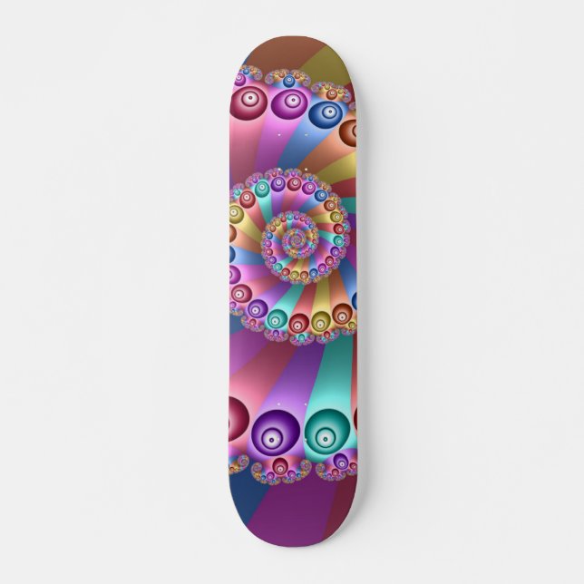 Beautiful Colours Modern Abstract Fractal Art Skateboard (Front)
