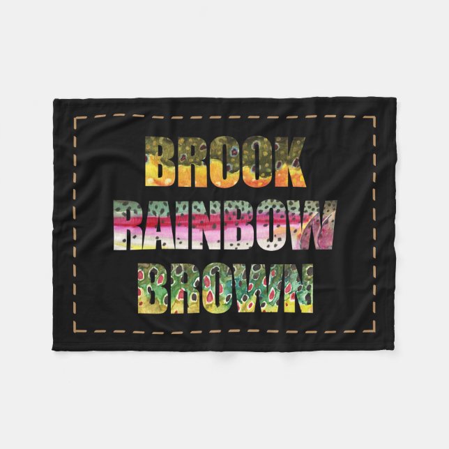 Beautiful Colours of 3 Trout Fleece Blanket (Front (Horizontal))