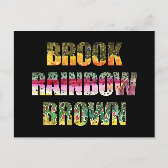 Beautiful Colours of 3 Trout Postcard (Front)