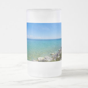 Beautiful Colours Of Lake Huron Frosted Glass Beer Mug