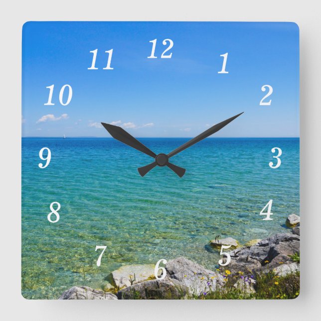 Beautiful Colours Of Lake Huron Wall Clock (Front)