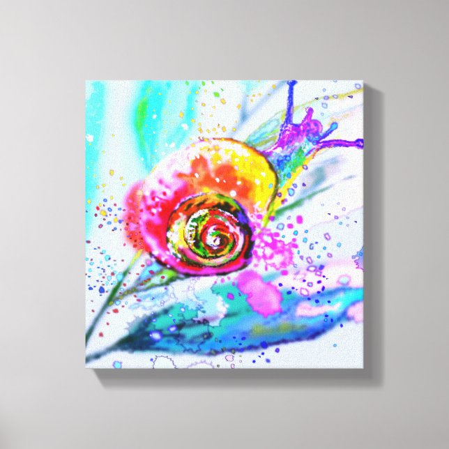 Beautiful Colours Snail Canvas Print - Painting (Front)