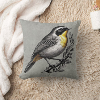 Beautiful Common Yellowthroat Bird Cushion