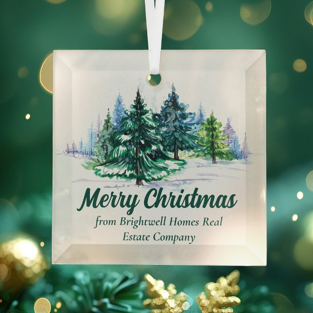Beautiful Company Merry Christmas Trees Custom Glass Tree Decoration (Creator Uploaded)