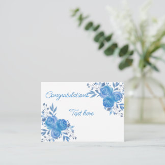 Beautiful  Congratulation Blue Rose  Card