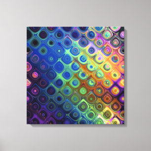 Beautiful cool abstract squares circles glass glow canvas print