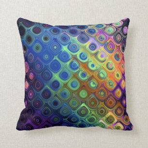 Beautiful cool abstract squares circles glass glow cushion