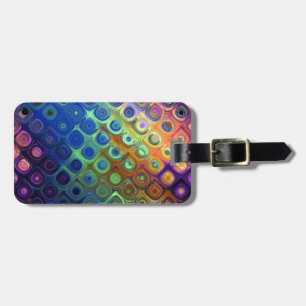 Beautiful cool abstract squares circles glass glow luggage tag
