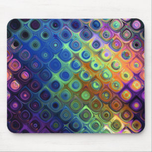 Beautiful cool abstract squares circles glass glow mouse mat