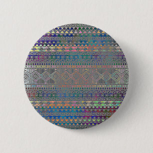 Beautiful cool colourful Aztec geometric pattern 6 Cm Round Badge