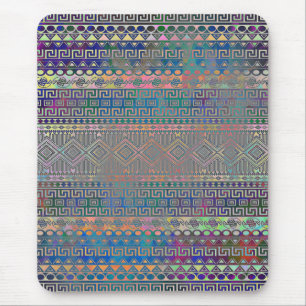 Beautiful cool colourful Aztec geometric pattern Mouse Mat