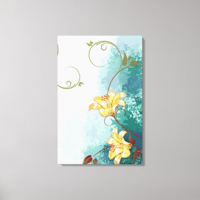 Beautiful cool different blue tones watercolour canvas print (Front)