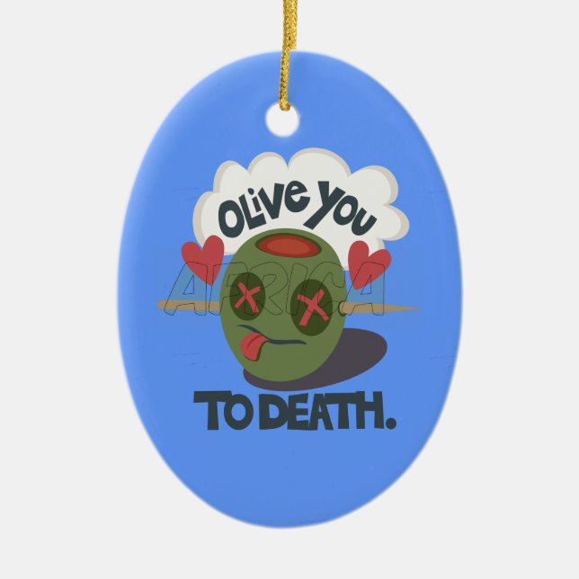 Beautiful Cool I love Africa Art Ceramic Tree Decoration (Front)