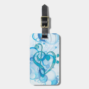 Beautiful cool music notes together as a heart luggage tag