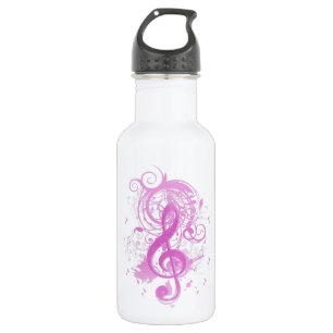 Beautiful cool music notes with splatter swirls 532 ml water bottle