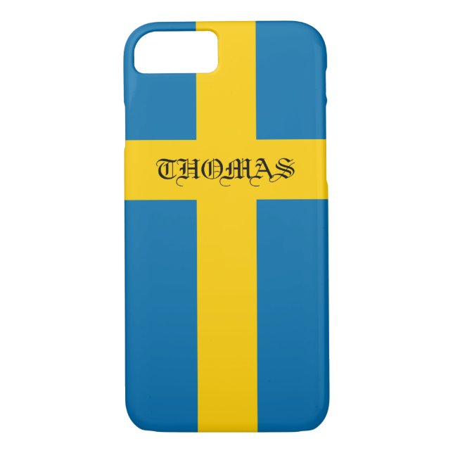 Beautiful Cool Patriotic Monogram Flag of Sweden Case-Mate iPhone Case (Back)