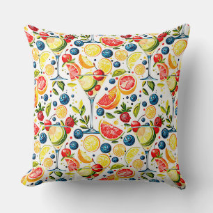  Beautiful cool print with cocktails and fruits  Cushion