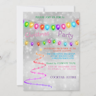 Beautiful Cool Rainbow Christmas Tree Invitation