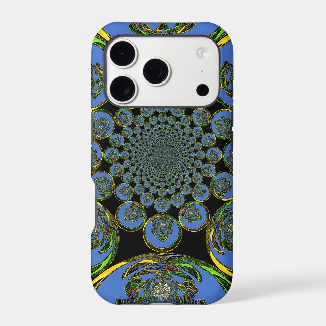 Beautiful cool royal blue black Kaleidoscope  art (Back)