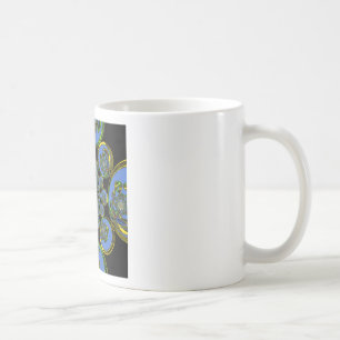 Beautiful cool royal blue black Kaleidoscope art Coffee Mug