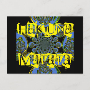 Beautiful cool royal blue black Kaleidoscope art Postcard