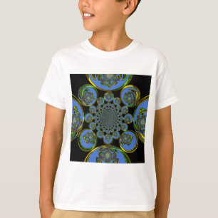 Beautiful cool royal blue black Kaleidoscope art T-Shirt