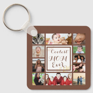 Beautiful Coolest Mum Ever Photo Collage Key Ring