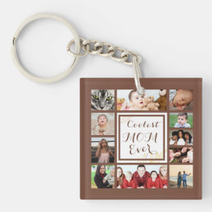 Beautiful Coolest Mum Ever Photo Collage Key Ring