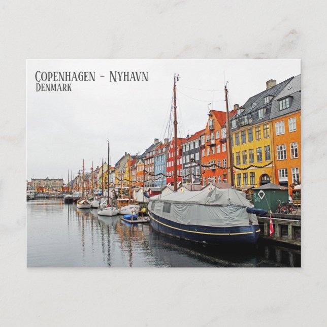 Beautiful Copenhagen/Nyhavn/Denmark Postcard! Postcard (Front)