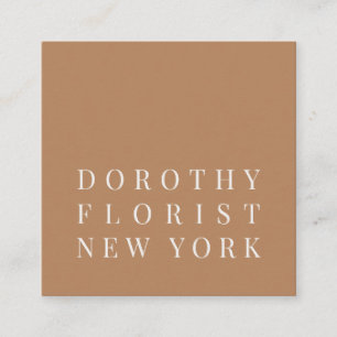 Beautiful copper brown elegant minimalist florist square business card