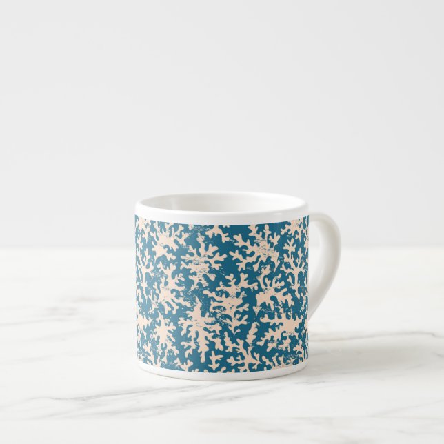 Beautiful Coral Pattern Espresso Cup (Front Right)