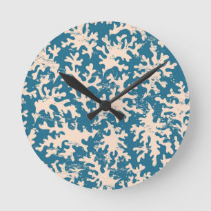 Beautiful Coral Pattern Round Clock