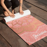 Beautiful Coral Pink Mandala Pattern Yoga Mat<br><div class="desc">Beautiful personalised mandala pattern personalised yoga mat.</div>