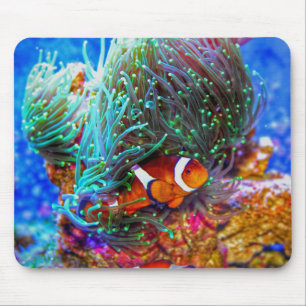 Beautiful Coral Reef with Clown Fish Mouse Mat
