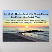 BEAUTIFUL CORINTHIANS PERSONALIZED WEDDING POSTER
