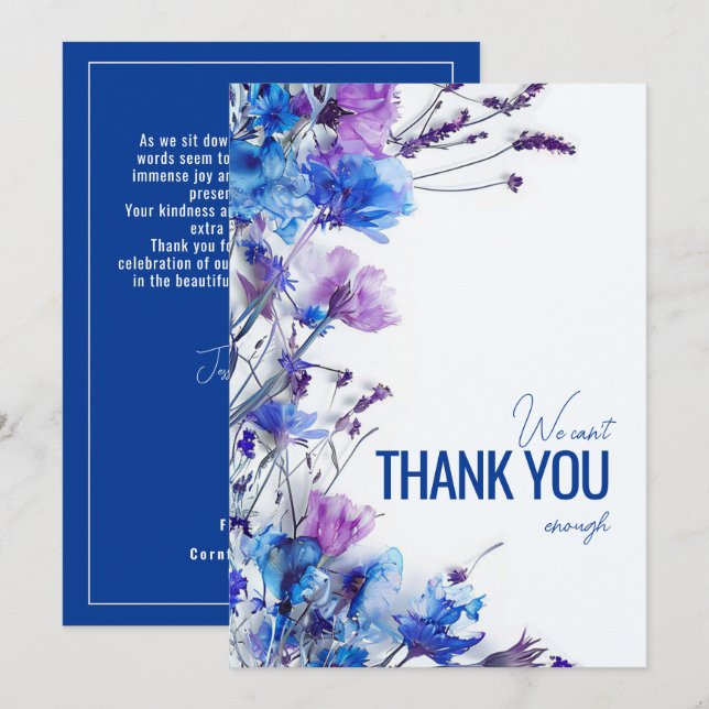💍Beautiful Cornflower Dreams Thank You Card (Front/Back)