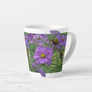 Beautiful Cosmea Flowers Design Latte Mug