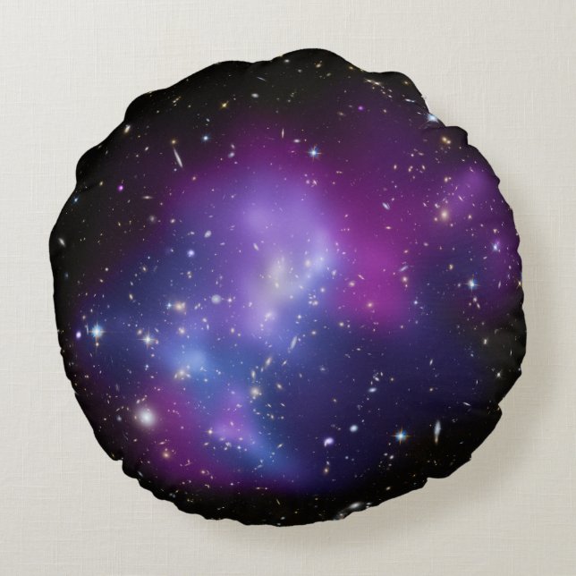 Beautiful cosmic space galaxy clusters round cushion (Back)