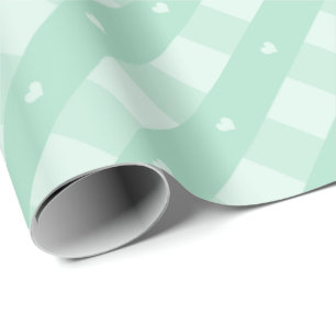 Beautiful Country Mint Green Gingham Wrapping Paper