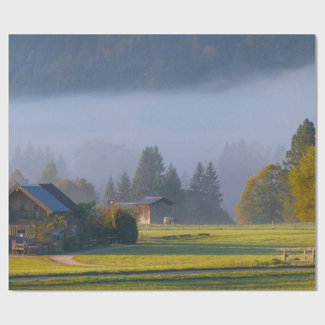 Beautiful Country Scenic Outdoors Photo Cabin Gift Wrapping Paper (Flat)