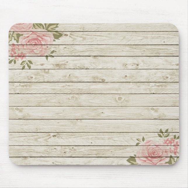 Beautiful Country Shabby Chic Rustic Wood Mouse Mat (Front)