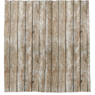 Beautiful Country Shabby Chic Rustic Wood Shower Curtain